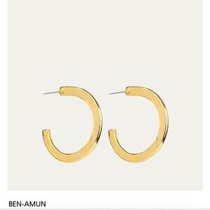 Ben-Amun Flat Hoop Earrings Gold